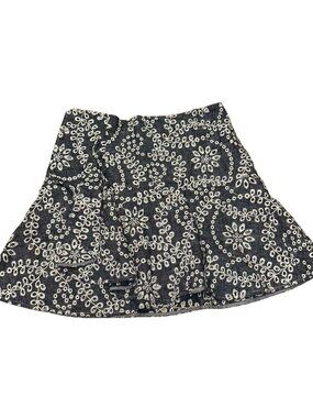 Prose & Poetry Eyelet Skirt Size Small Womens Chambray Gray White Cotton Linen